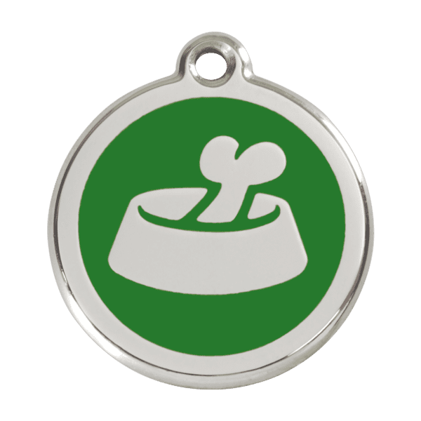 Vue avant - Médaille personnalisée pour chien Red Dingo Os Vert L - Gravure incluse