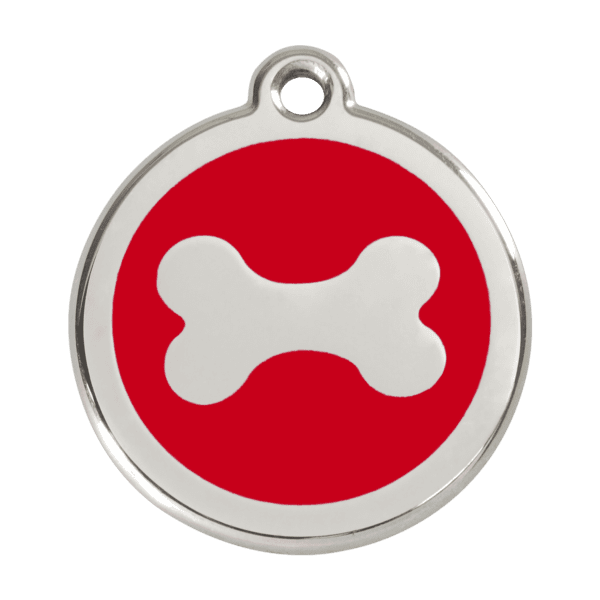 Vue avant - Médaille personnalisée pour chien Red Dingo Os Rouge L - Gravure incluse