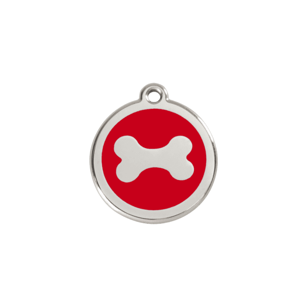 Vue avant - Médaille personnalisée pour chien/chat Red Dingo Os Rouge S 20.00mm - 01-BN-RE-SM