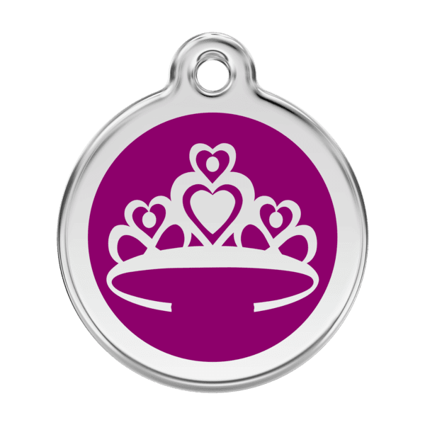 Vue avant - Médaille personnalisée Red Dingo Couronne Violet L 38.00mm 24.7g - Pour chien - Réf : 01-CR-PU-LG