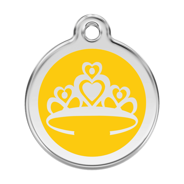 Vue avant - Médaille personnalisée pour chien - Red Dingo Couronne Jaune L 38.00mm