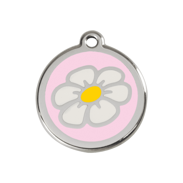 Vue avant - Médaille personnalisée pour chien Red Dingo Marguerite Rose M 30.00mm