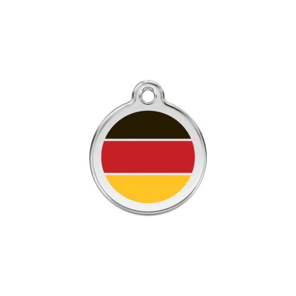 Vue avant - Médaille personnalisée pour chien/chat Red Dingo Émail/Acier inoxydable Drapeau allemand Rouge S 20.00 7G