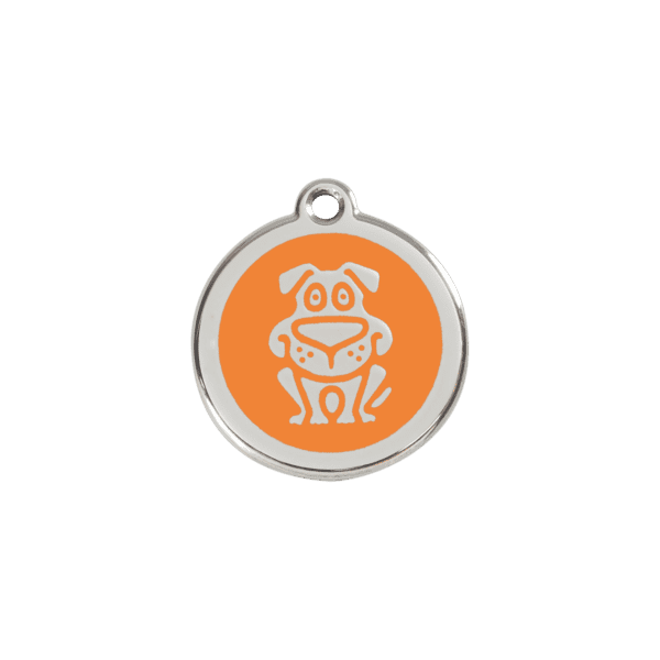 Vue avant - Médaille personnalisée pour chien/chat Red Dingo Émail et acier inoxydable Orange S 20.00mm