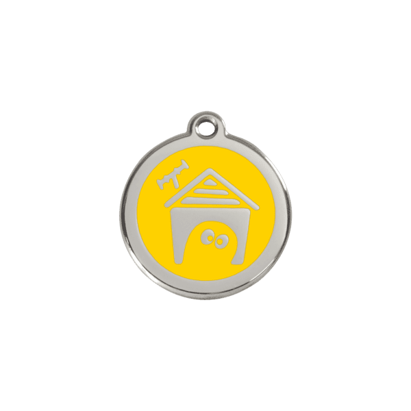 Vue avant - Médaille personnalisée pour chien/chat Red Dingo Émail/Acier Jaune S 20.00mm