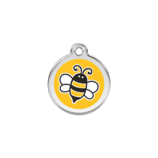 Vue avant - Médaille personnalisée pour chien/chat Red Dingo Émail Jaune Bourdon 20.00mm