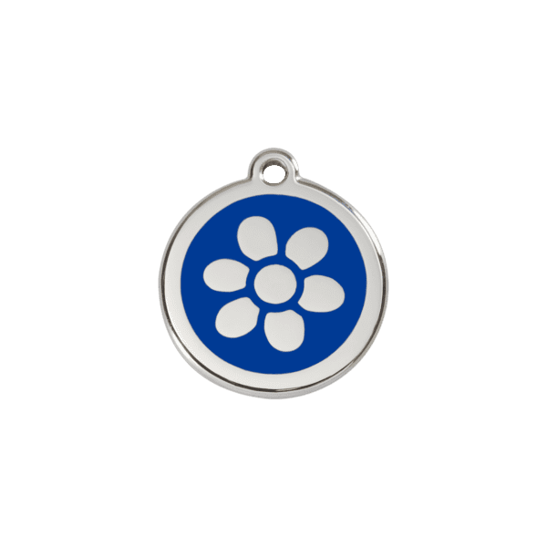 Vue avant - Médaille personnalisée pour chien/chat Red Dingo Émail/Acier inoxydable Bleu foncé - Taille S