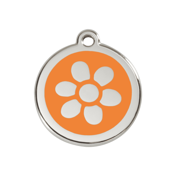 Vue avant - Médaille personnalisée pour chien Red Dingo Émail/Acier Orange M 30.00mm