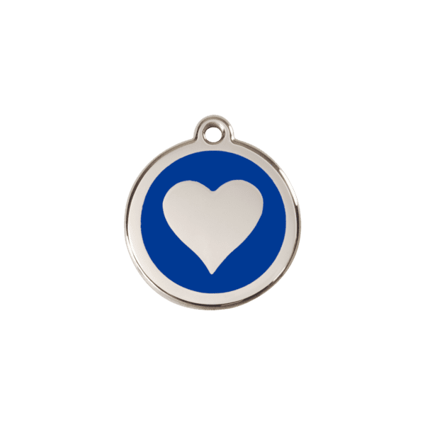 Vue avant - Médaille personnalisée pour chien/chat Red Dingo Émail/Acier inoxydable Bleu foncé - Taille S