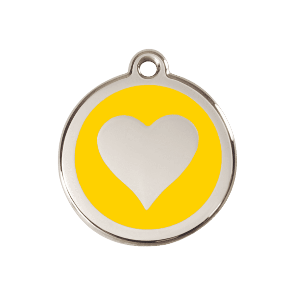 Vue avant - Médaille personnalisée pour chien Red Dingo Émail/Acier Jaune M 30.00mm