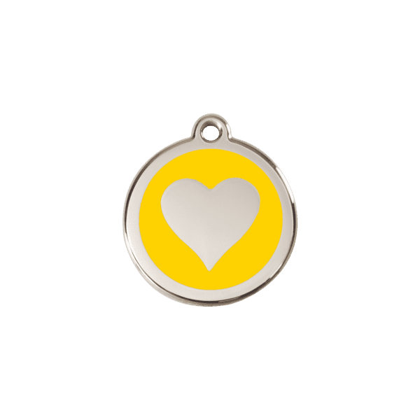 Vue avant - Médaille personnalisée pour chien/chat Red Dingo Émail/Acier Jaune S 20.00mm