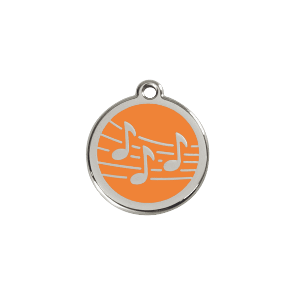 Vue avant - Médaille personnalisée pour chien/chat Red Dingo Émail/Acier inoxydable Musique Orange S 20.00 7G