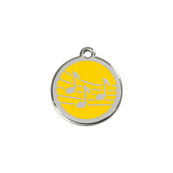 Vue avant - Médaille personnalisable pour chien/chat Red Dingo Émail Jaune S 20.00mm