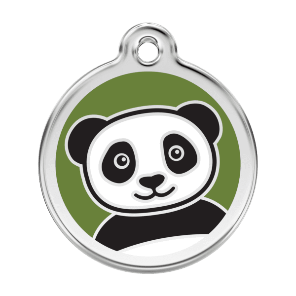 Vue avant - Médaille personnalisée pour chien Red Dingo Panda Vert L - 01-PA-GR-LG