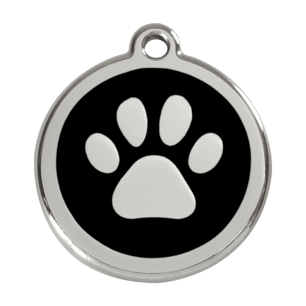 Vue avant - Médaille personnalisée pour chien ou chat - Empreinte de patte - Red Dingo