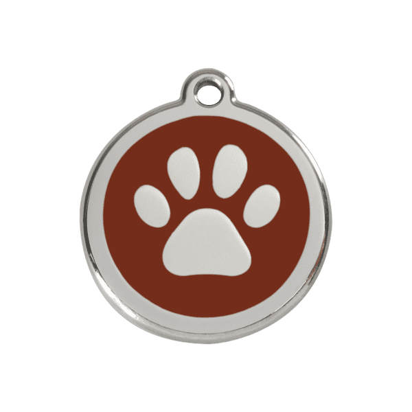 Vue avant - Médaille personnalisée pour chien/chat Red Dingo Émail/Acier inoxydable Brun 30mm