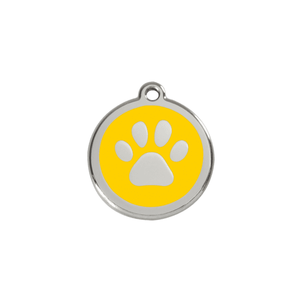 Vue avant - Médaille personnalisable pour chien/chat Red Dingo Émail/Acier Jaune S 20.00mm