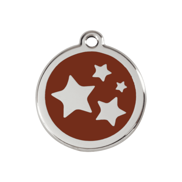 Vue avant - Médaille personnalisée pour chien Red Dingo Émail et acier inoxydable Brun M 30.00 16.1 G