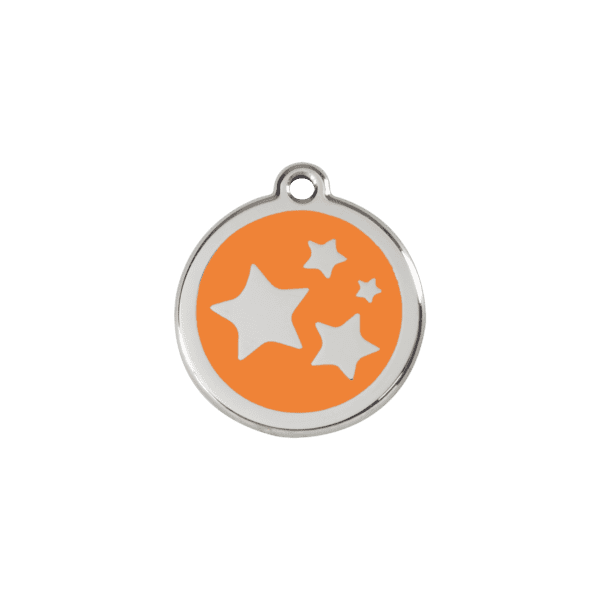 Vue avant - Médaille personnalisable pour chien/chat Red Dingo Émail/Acier inoxydable Orange S 20.00mm