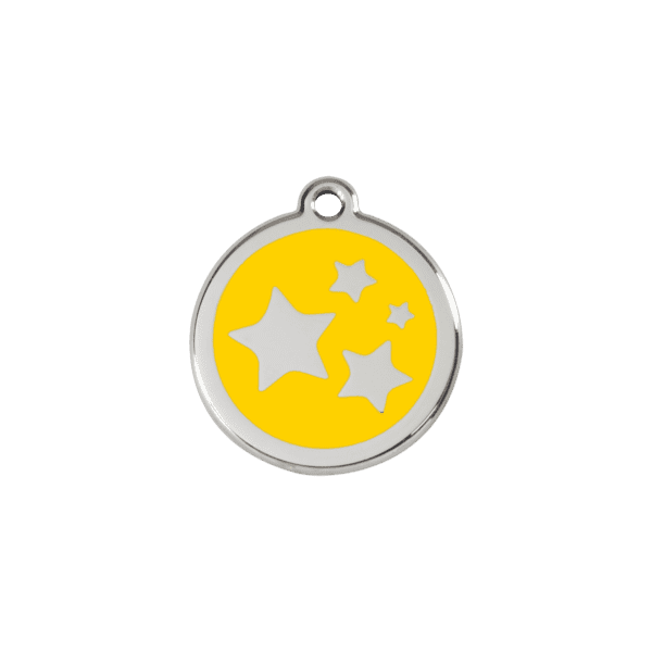 Vue avant - Médaille personnalisée pour chien/chat Red Dingo Émail/Acier Jaune S 20.00mm - Référence : 01-ST-YE-SM