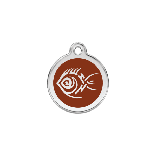 Vue avant - Médaille personnalisée pour chien/chat Red Dingo Poisson tribal Brun S 20.00mm