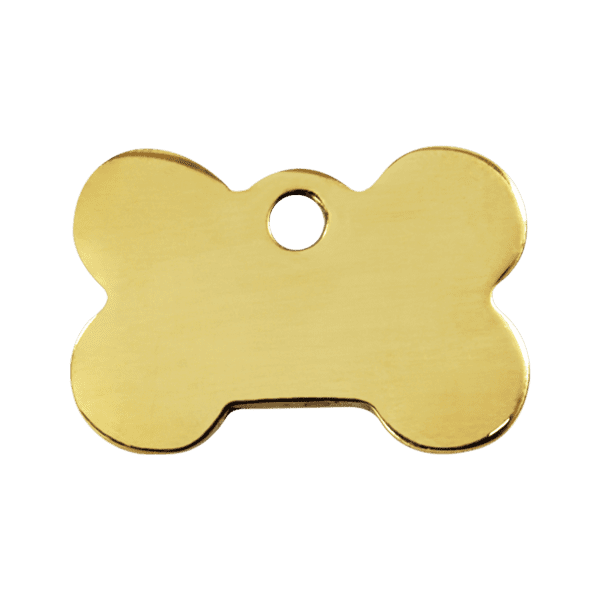 Vue avant - Médaille personnalisable pour chien Red Dingo - Laiton plat Os - Taille M - 03-BN-ZZ-ME