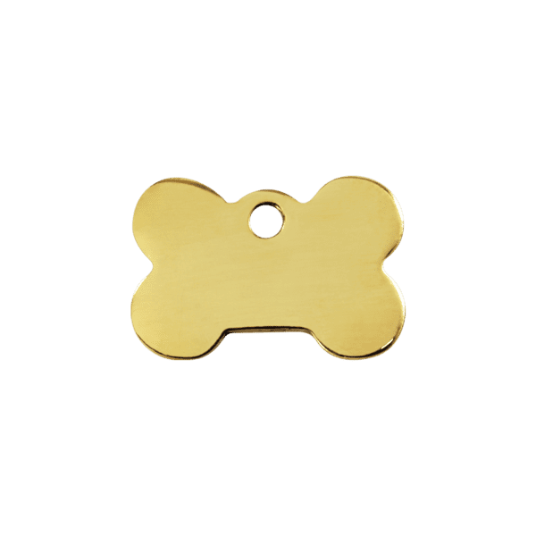 Vue avant - "Médaille personnalisable Red Dingo Os Laiton plat - Taille S pour chien/chat - Réf : 03-BN-ZZ-SM"