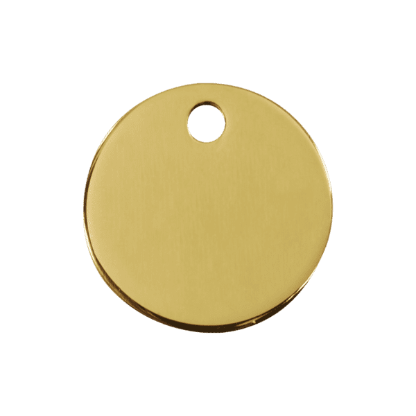 Vue avant - Médaille personnalisable Red Dingo Laiton plat Cercle M 10.6 G - pour chien et chat