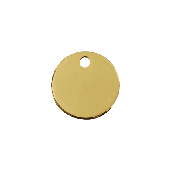 Vue avant - Médaille personnalisée Red Dingo Laiton plat Cercle S pour chien/chat - 03-CL-ZZ-SM