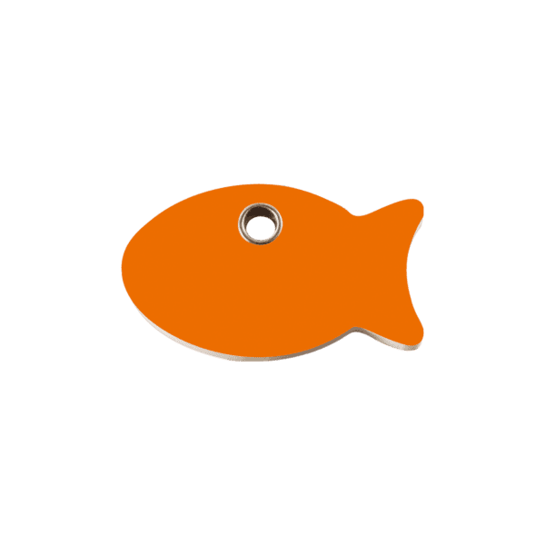 Vue avant - Médaille personnalisée pour chien/chat Red Dingo Poisson Orange S - Gravure incluse