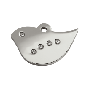 Médaille chien oiseau Swarovski Diamantée Taille M