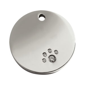 Médaille chien cercle Swarovski Diamantée Taille L