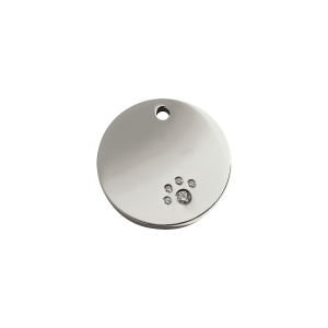 Médaille chat cercle Swarovski Diamantée - Taille S