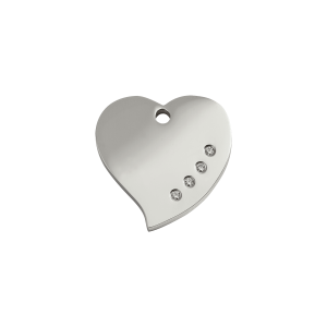 Médaille chat cœur Swarovski diamantée S