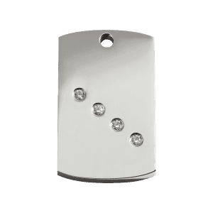 Médaille chien rectangle M Swarovski Diamantée Red Dingo