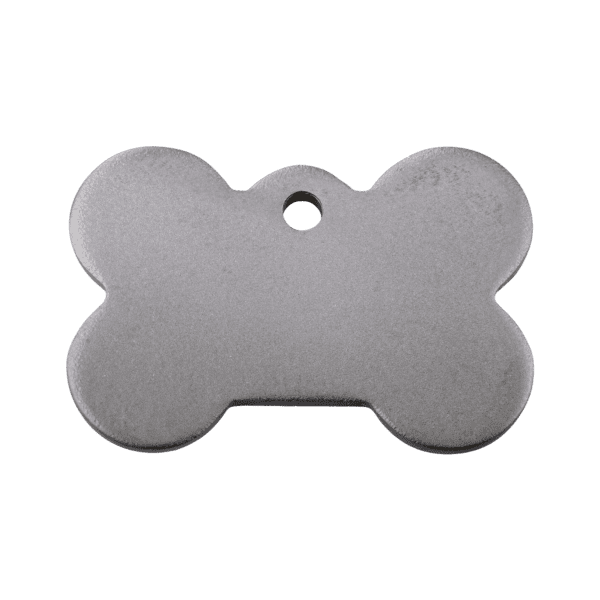 Vue avant - Médaille personnalisable Red Dingo Titane plat Os pour chien ou chat - Taille M - Réf. 0T-BN-ZZ-ME