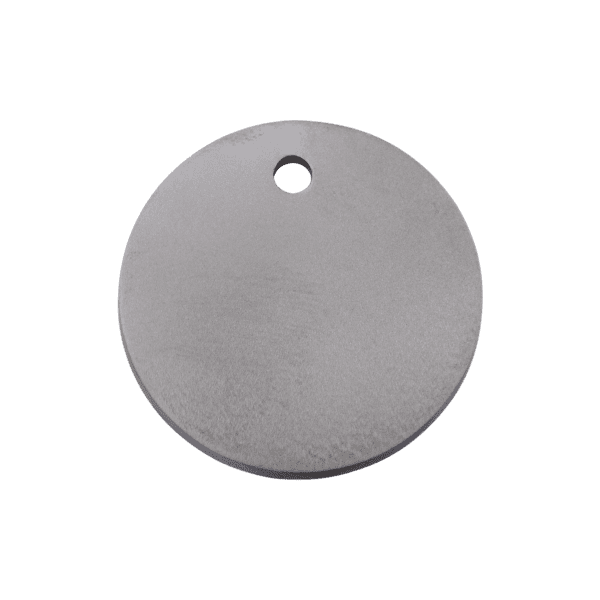 Vue avant - Médaille personnalisable Red Dingo Titane plat Cercle - Taille M - 0T-CL-ZZ-ME