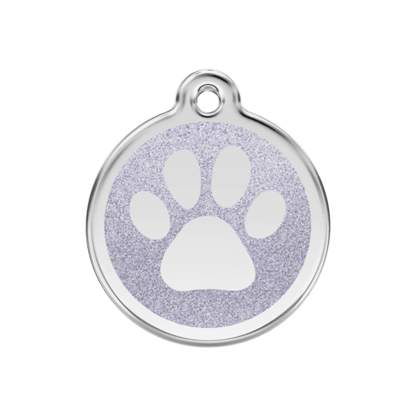 Vue avant - Médaille personnalisée pour chien ou chat Red Dingo Émail pailleté argent 30.00mm